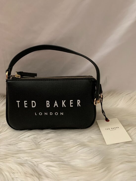 Ted Baker London Handbags - TED BAKER LONDON Pebble Leather Convertible Clutch Bag in Black